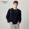 Men's 100% Wool Round Neck Thick Knitted Sweater