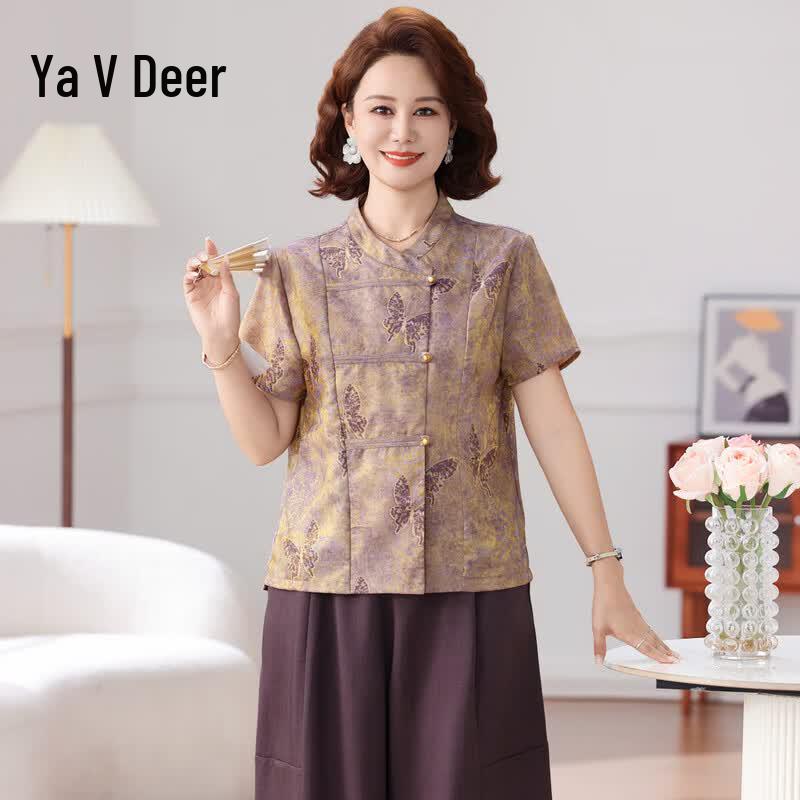 Elegant New Chinese Style Summer Two-Piece Set for Women 3XL
