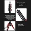 189cm 74.4in Adjustable Tripod Stand Video Light Stand Aluminum Alloy Material 3 section Adjustable 5kg 11lbs Load