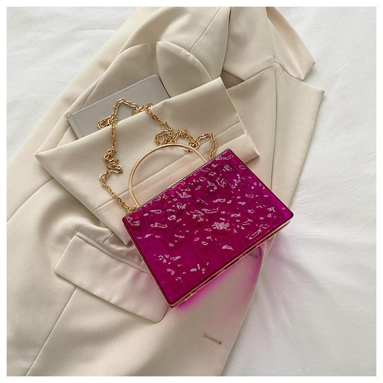 Clear Acrylic Shoulder Chain Crossbody Bag for Women Cross Body Light Korean Popular Luxury Designer Night Trendy