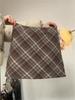 2026 New Style Plus Size Plaid Wool Blend High Waist A-Line Bodycon Skirt for Women