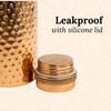 Pure Copper Water Bottle 1L | Ayurvedic Pure Copper Water Bottle with Leakproof Lid | 1L Water Bottle for Office & Gym (Copper Hammered)