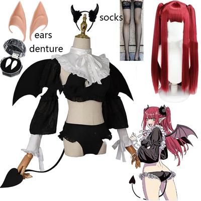 Anime MARIN KITAGAWA LIZ-KYUN Cosplay Kostüm Sexy Dessous Set Kopfbedeckung Flügel Perücke Strümpfe für Halloween
