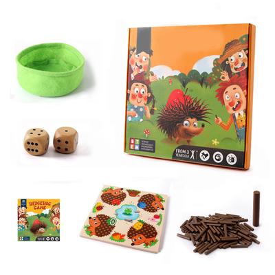 Wooden Hedgehog Counting Matching Game Early Learning Educational Fine Motor Skill Hedgehog Board