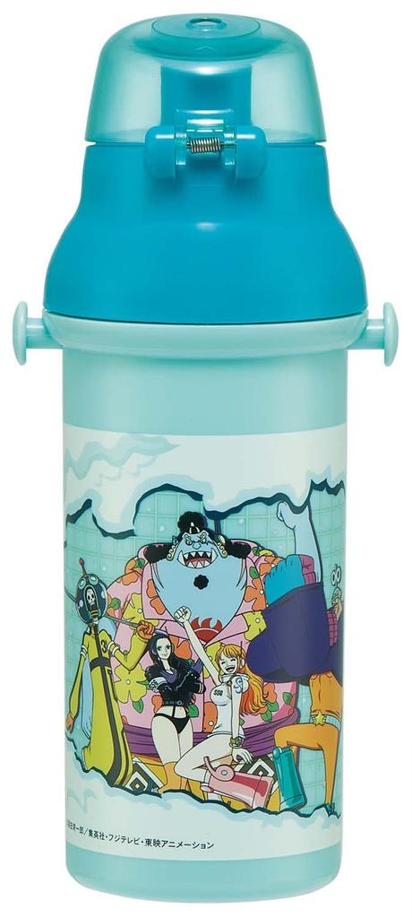 Skater Children's Water Bottle, 480ml, Direct Drinking, Plastic, One-Touch Operation, Dishwasher Safe, Made in Japan, One Piece, Size 24, PSB5SANAG-A