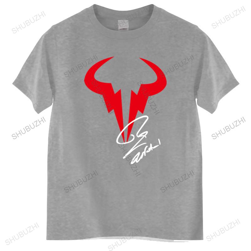 Baumwoll T-Shirt Herren Sommer Oberteile Rafael Nadal RN Rafa Tennisspieler Logo T-Shirt Schwarz Mann Marken T-Shirt Größere Größe
