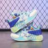 Boys combat non-slip sports shoes  new children's rotary button shock absorbing basketball shoes large children net face