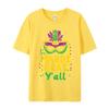 Its Mardi Gras Yall Mask Tshirt Normal Short Sleeve Newest Round Neck 100 Cotton Tees Letter Teeshirt Husband Valentine Day