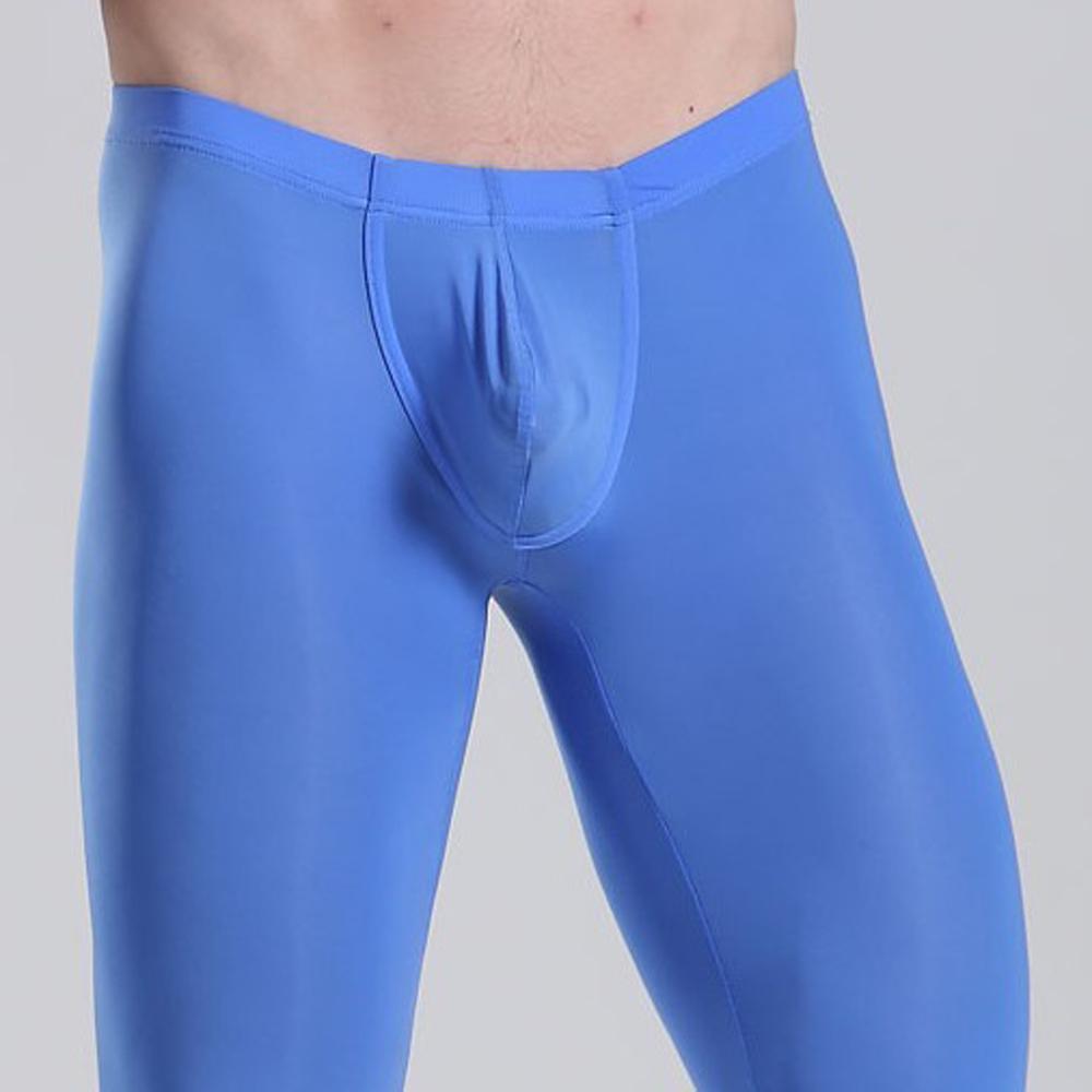 Herren Transparente Capris Sexy Eis Seidenhosen Niedrige Taille Fünf Hosen Sexy Eng U-förmige Konvexe Tasche Schlafanzug Atmungsaktive Hosen