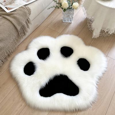 Plüsch-Katzenpfoten-Teppich Flauschige Niedliche Kätzchenpfoten-Form Bodenmatte Gemütlicher Pelziger Anti-Rutsch Schlafzimmerteppich für Wohnzimmer Kinderzimmer Spielzimmer Dekoration