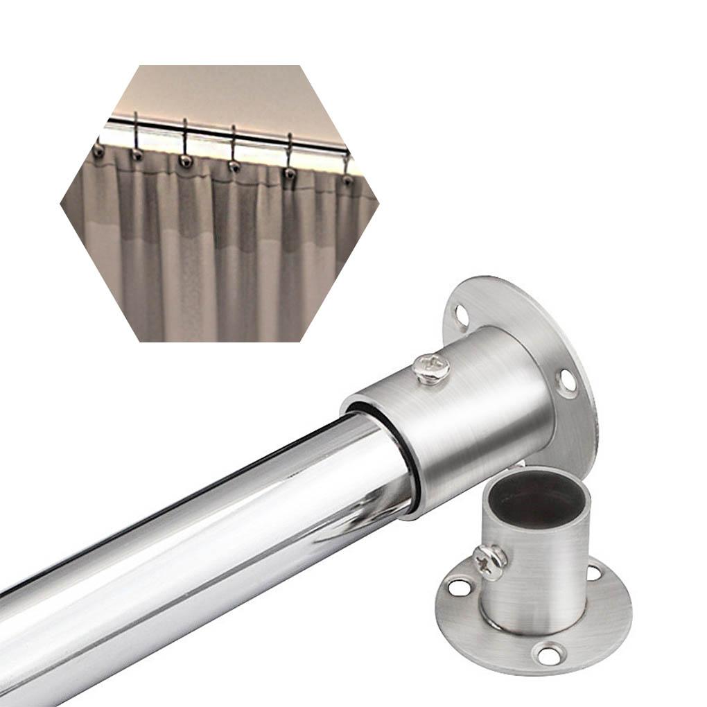 Wardrobe Bracket Rod Holder Shower Curtain Flange Heavy Duty Socket Wall Mounted Tube Closet Rods End Support for Garden
