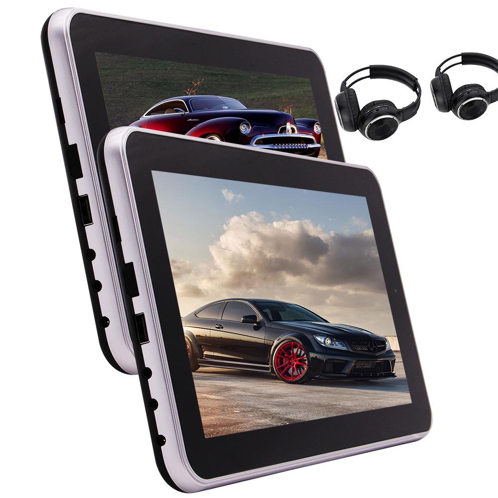 Dual 10.1 Inch Headrests Widescreen DVD Player Car Entertainment