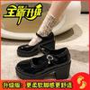 French Mary Jane shoes platform 2025 new British retro high-heeled single shoes Japanese JK muffin small leather shoes women