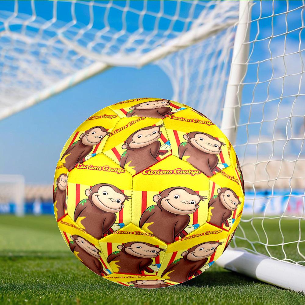 Curious George And Elephant Adventure Size 5 Soccer Ball, Suitable for Training and Matches, High-Elasticity, Wear-Resistant Material Gift for Fan