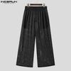 INCERUN Men Elastic Waist Hollow Out Fishnet Beach Holiday Long Pants Trousers