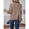 Women's Lace-up Sweater for Autumn and Winter Solid Color Loose Bow Pullover Sweater