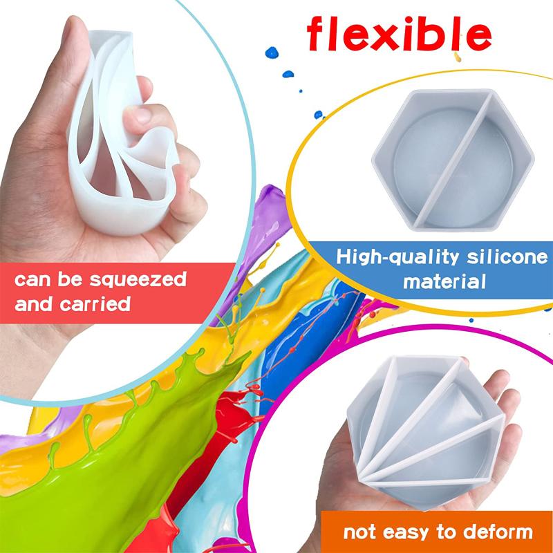 4 szt. Diy silikonowe kubki pomiarowe 2/3/4/5 komór Wielokrotnego użytku kubki do mieszania farb z mieszaniem rozdzielacza