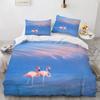 3D Flamingo Duvet Cover King Queen Pink Watercolor Bedding Set for Kids Teens Adults with Pillowcase