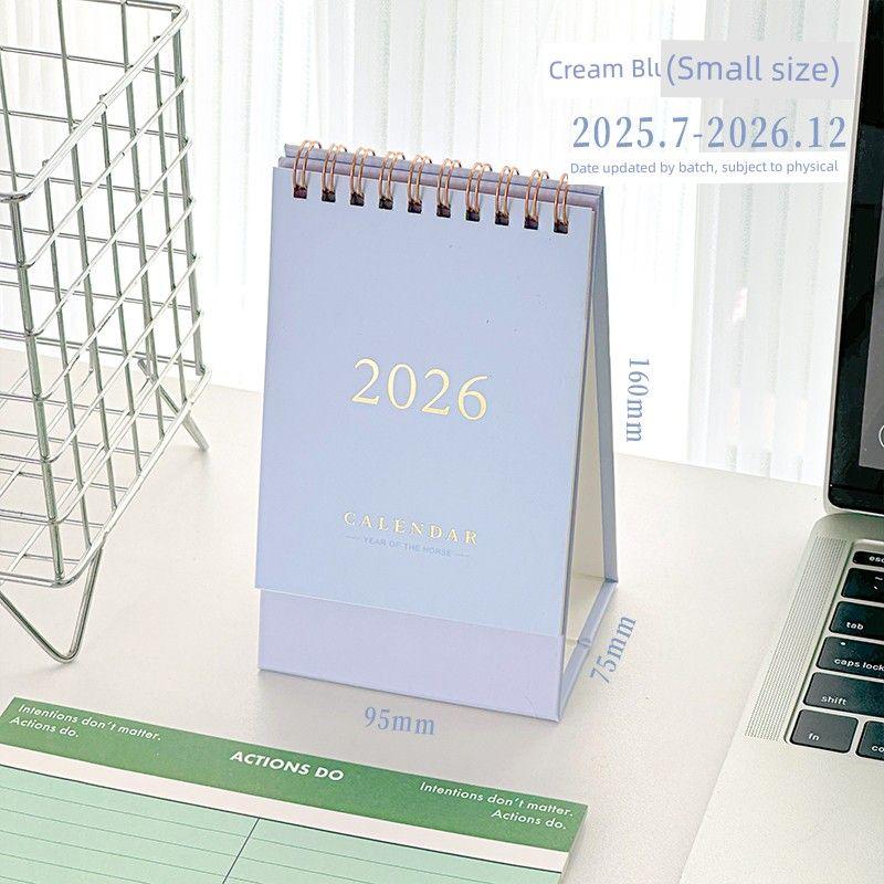 

Третий класс Второй 2026 Новый Поступление Минималистичный Однотонный Настольный Календарь Красивый Календарь Украшение Настольной Поверхности Офиса Блокнот [Small size] cream Blue