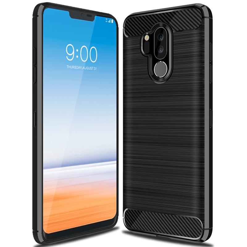 Applicable To LG G1 ThinQ Mobile Phone Case LG G1ThinQ Protective Case, Carbon Fiber Brushed Pattern TPU Anti-drop Case