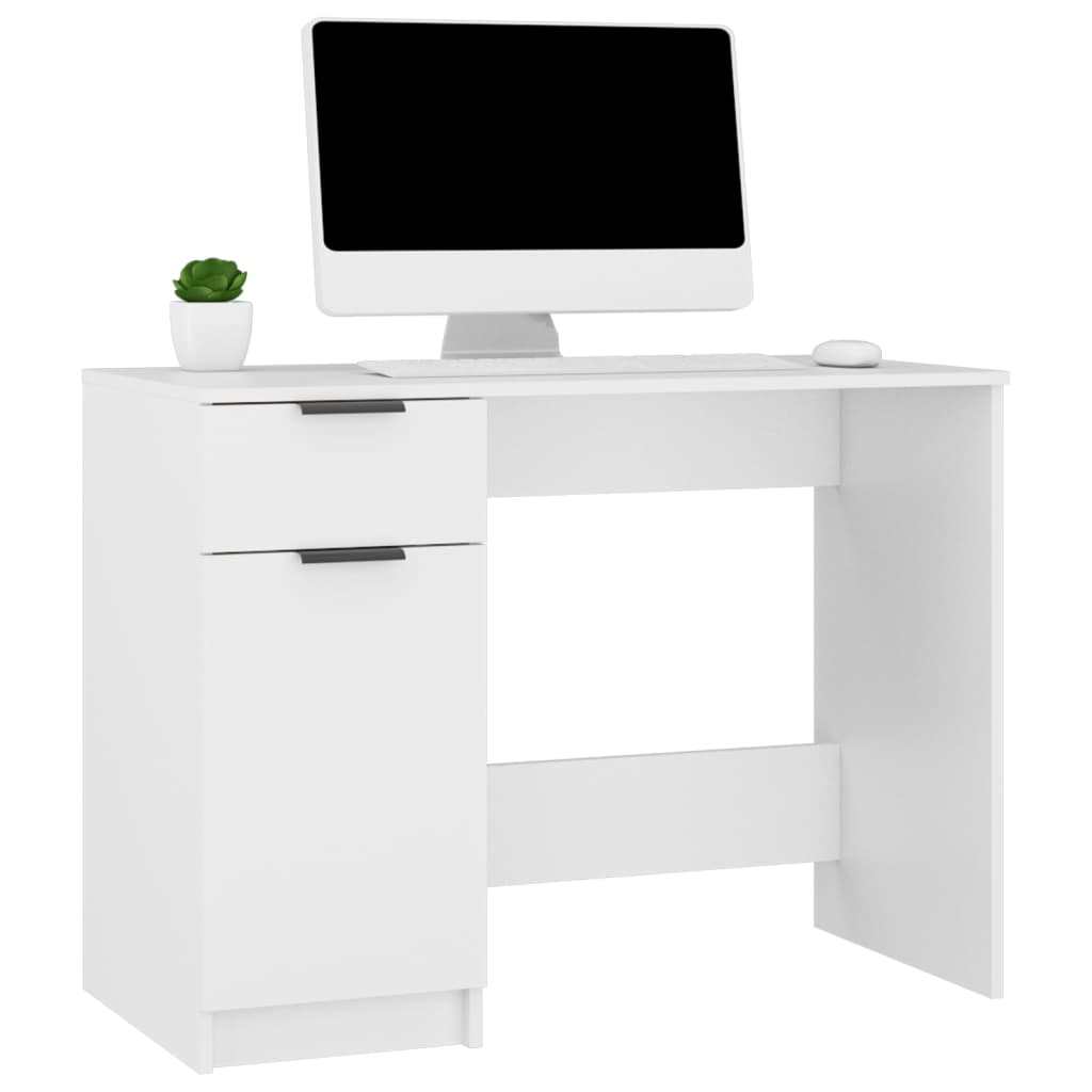 Desk White 100 X 50 X 75 Cm Particleboard