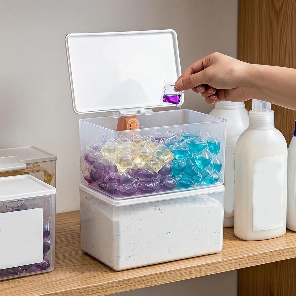 Waterproof Laundry Pods Container Dust-proof Cotton Swabs Storage Box  Bathroom