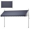 Manual Retractable Awning, 400 Cm Outdoor Retractable Patio Awning Sunshade Shelter, Height Adjustable Patio Door Window Canopy with Manual Crank