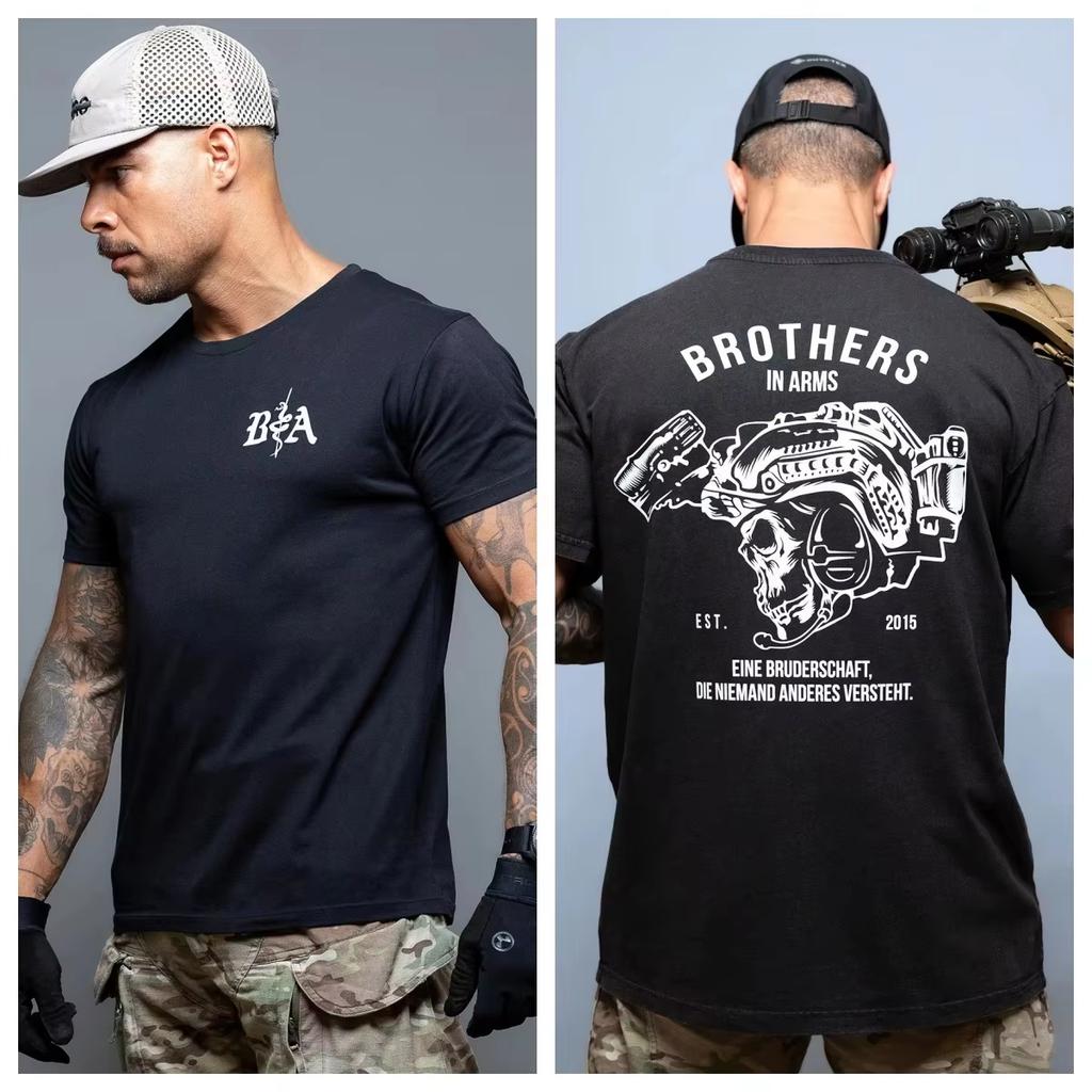 Bia Kill Your Demons Grafik T-Shirt Robust Militärisch Taktisch Fitness Stil Unisex Baumwolle Sommer Streetwear Kurzarm Oberteile T-Shirt