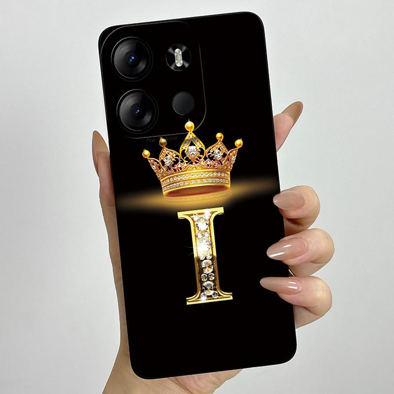 For Tecno Pop 7 Pro Pop7 BF6 BF7 Phone Case Crown Letter Back Cover Soft Liquid Silicone Fundas For Tecno Spark GO 2023 Bumper