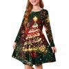 Girls' Princess Dress - Long Sleeve A-Line T-Shirt Dress Christmas Day