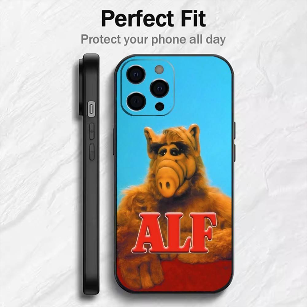 Classic ALF Family Comedy Phone Case For iPhone17,16,15,14,13,12 Plus,Max Soft Silicone Black Cover