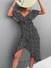 Sommer Sexy Off-Soulder Floral Slip Dress For Kvinner Casual Petal Sleeve Slash Neck Strandkjole Mote trykt skjørt Robe 24726