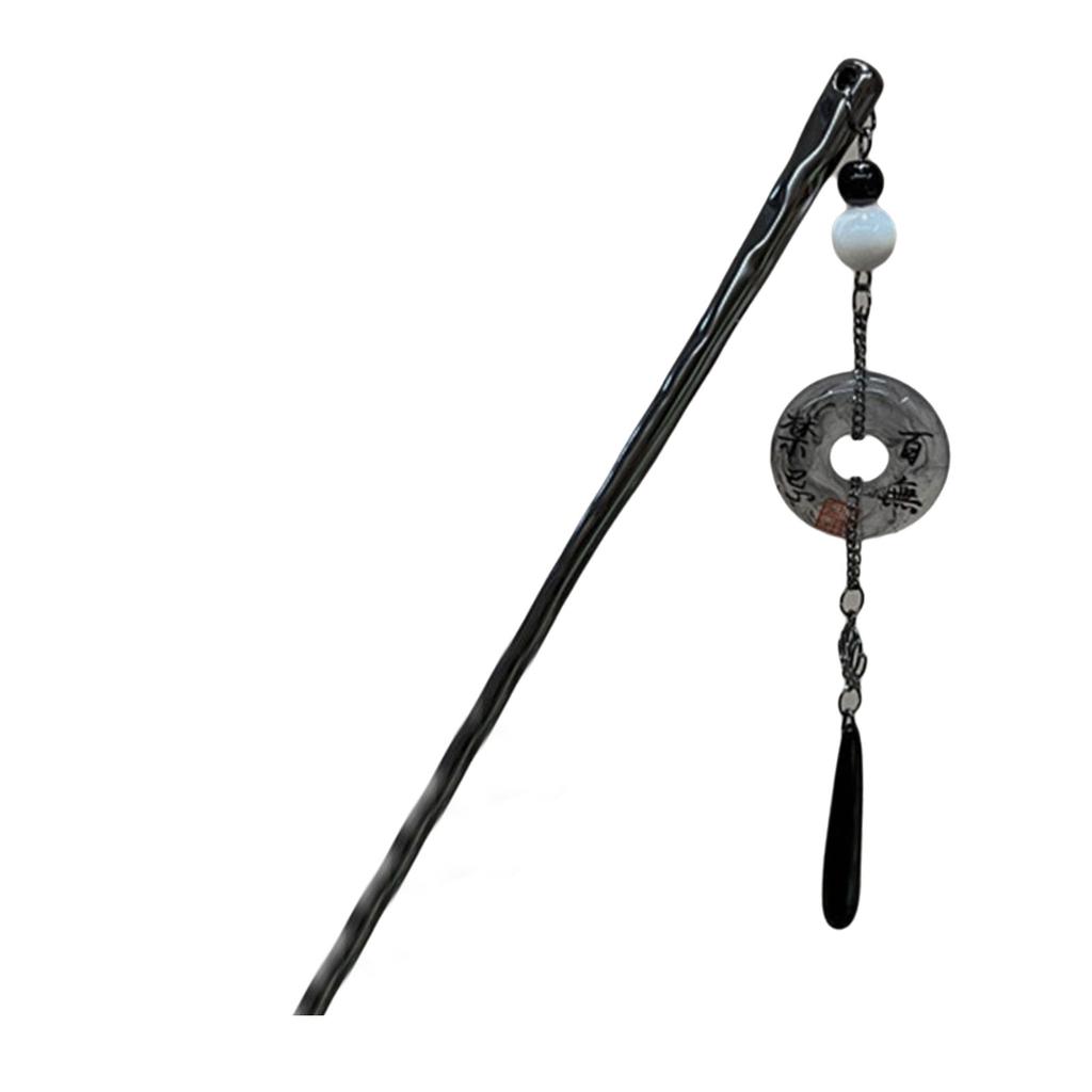 Butterfly Pendant Hairpin Stylish Metal Hair Accessories Ancient Style Curly Hair Headdress with Tassels for Women