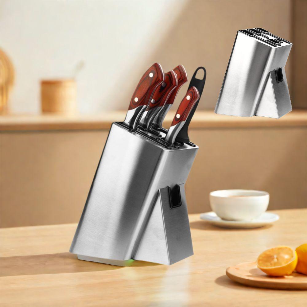 

Drainage Knives Storage Rack Floor-Standing Cutlery Storage Rack Chef Tools срібний