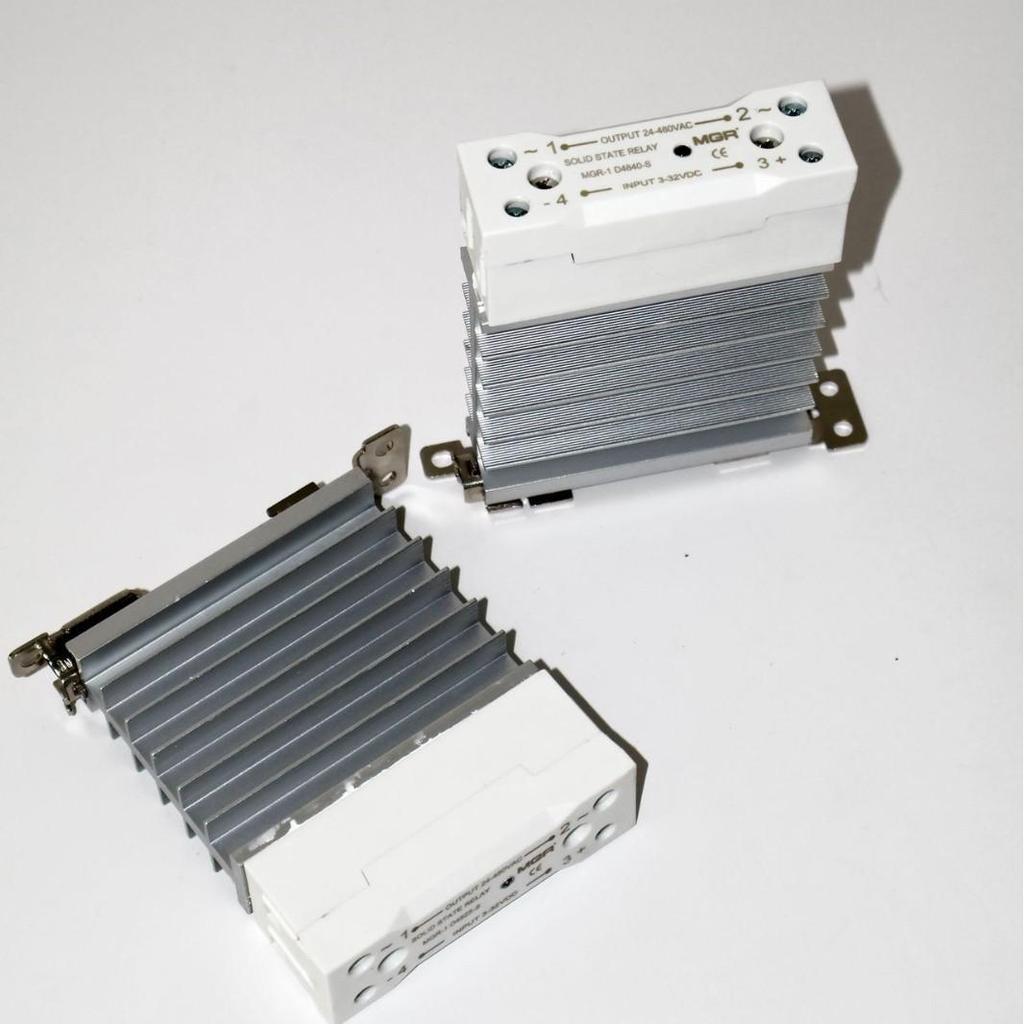 New MGR DC-Controlled AC Solid State Relay, 40A Bolt-On Rail, Model MGR-1 D4840-S.