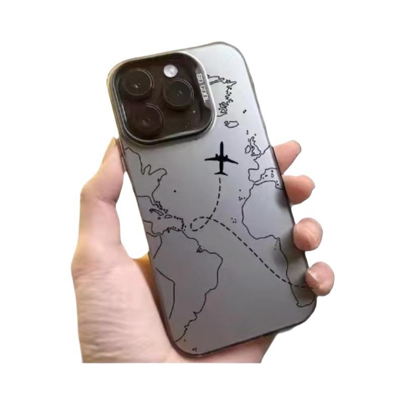 Customized airplane line drawing iPhone 18 case, compatible with iPhone 16 Plus and iPhone 18 Pro Max, drop-proof, 14-inch hard case.