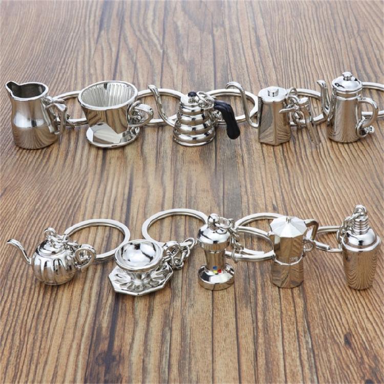 Fashionable Metal Espresso Accessory Keychain Fashion Key Pendant Coffee Theme Pendant Unisex Present for Coffee Fan
