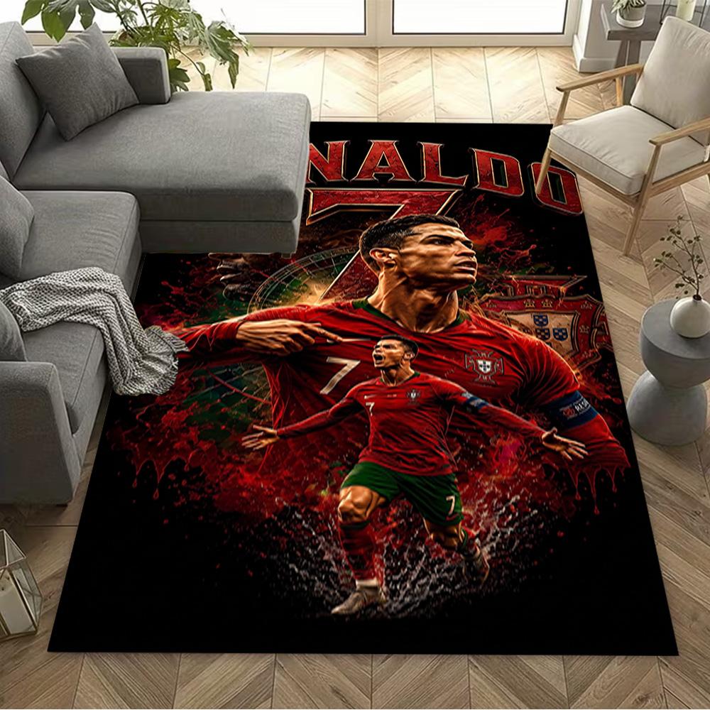 Ronaldo's Legacy Soccer Carpet Design for Outdoor Dormitory Balcony Decorate Room Antislip Carpet Anime Office Decor