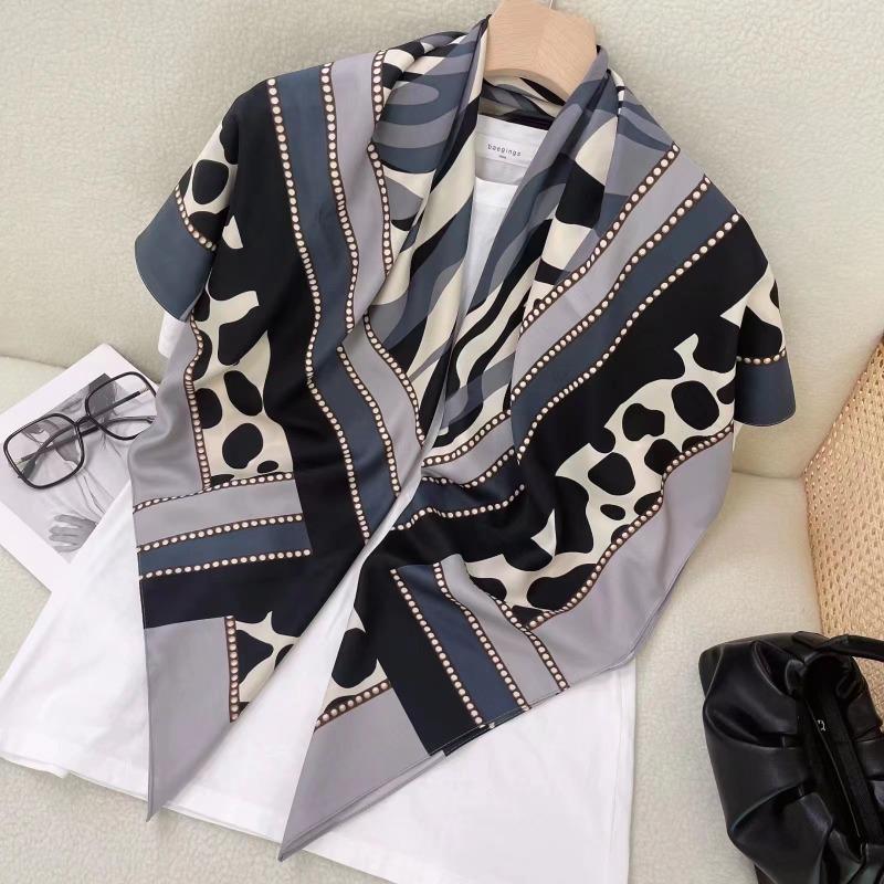 Women S Korean Style Square Scarf Elegant Air Conditioner Shawl