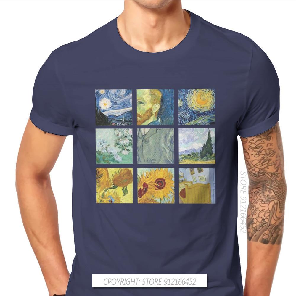 Vintage Alternative Funny Artwork Van Gogh Painting Unisex Tshirt Homme Graphic Clothes Cool Design Pure Cotton Harajuku T Shirt
