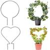 2Pcs Garden Plant Support Stake Stand Round Vine Climbing Rack Ironheart-Shaped Flower Plant Trellis Support Frame Garden Decor