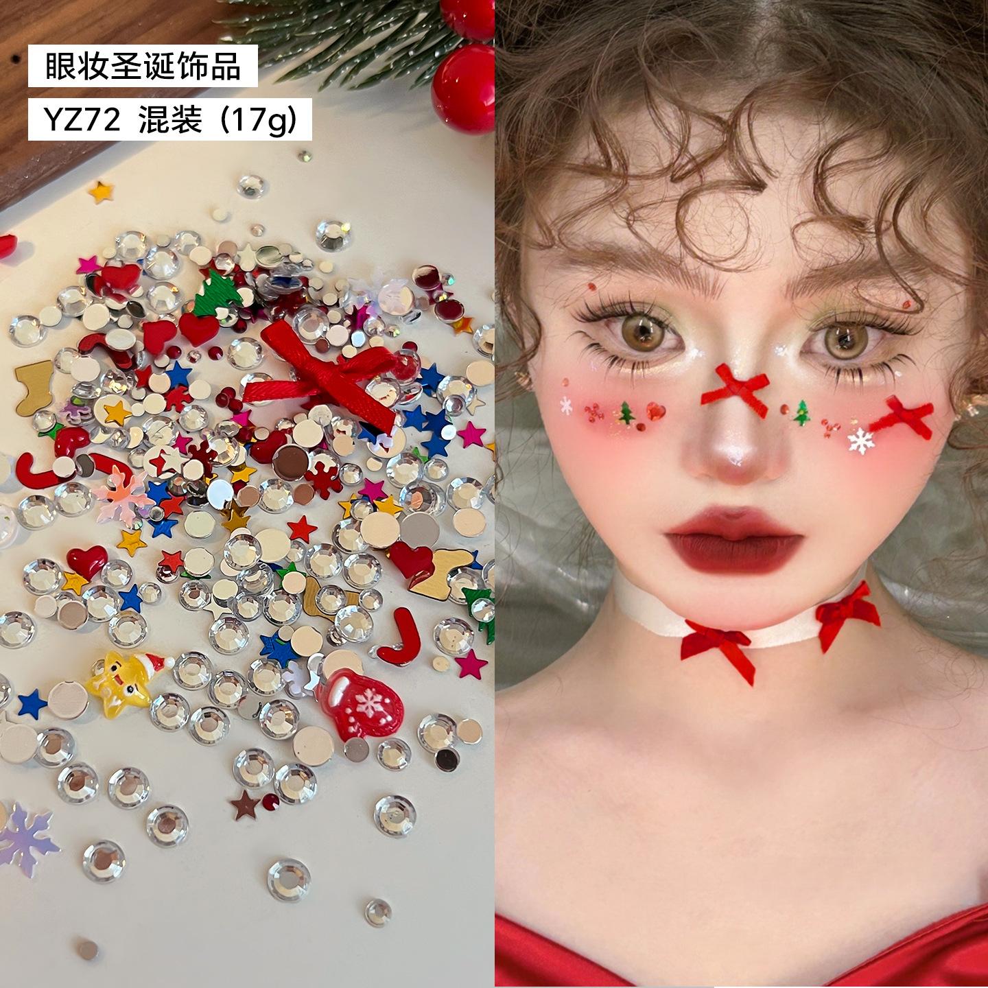 

Christmas Eye Makeup Atmosphere Ribbon Bow Love Glitter Concert Stage Internet Celebrity Accessories
