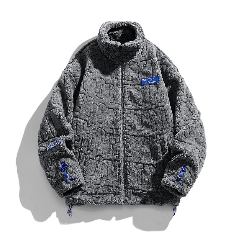 Men's down jacket winter new white duck down thickened sports loose lambswool couple stand-up collar jacket