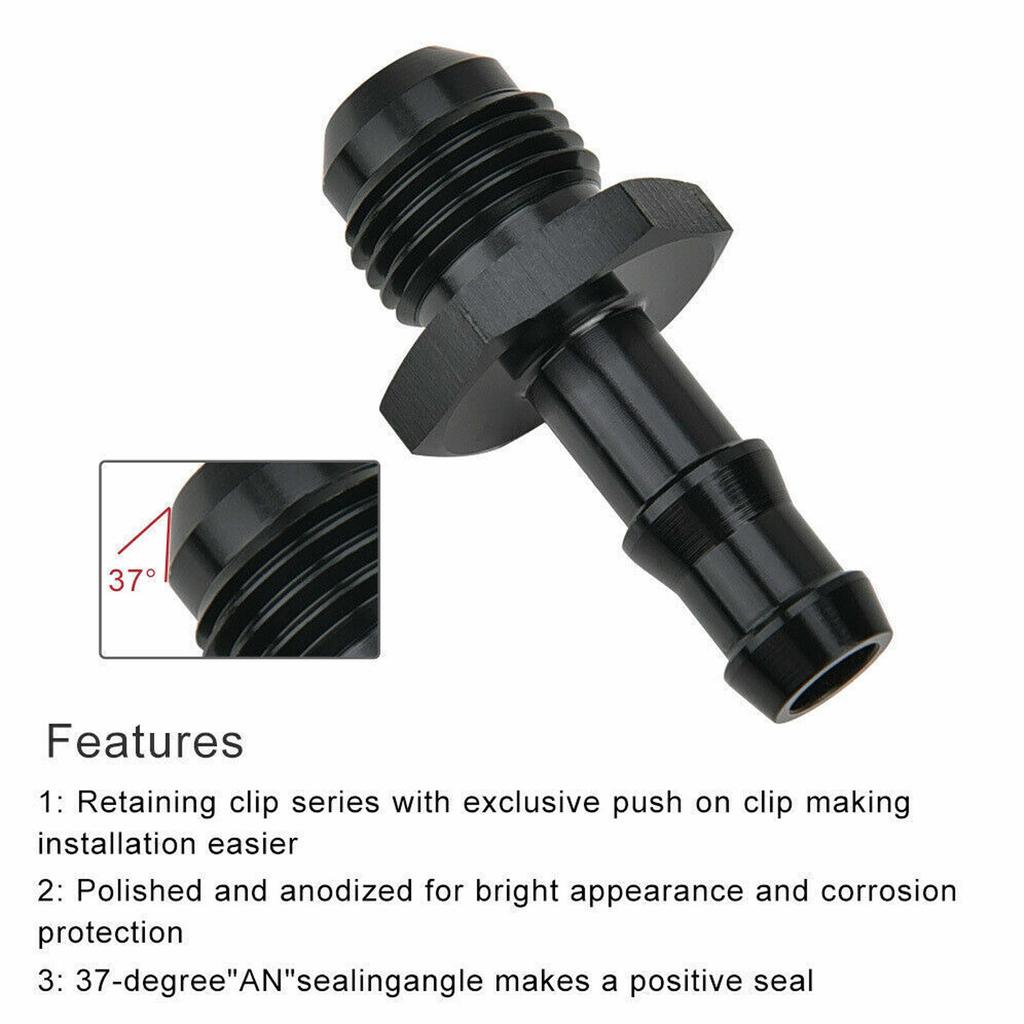 AN6 Male Straight Flare to 5/16" Push On Barb Adapter Aluminum Oil Hose Fittings