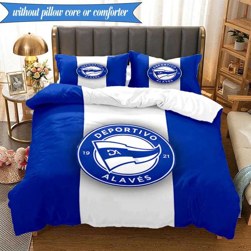 3PCS Deportivo FC Printed Soft Bedding Set,Including 1pc Duvet Cover And 2pcs Pillowcases Perfect for Bedroom, Dormitory, Fan Gift