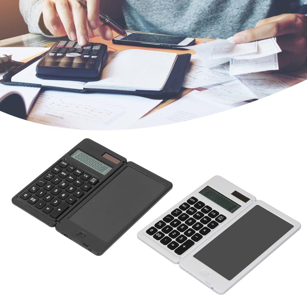 Office Desk Calcultor Solar Powered Multifunctional Pocket Desktop Calculator with Writing Tablet