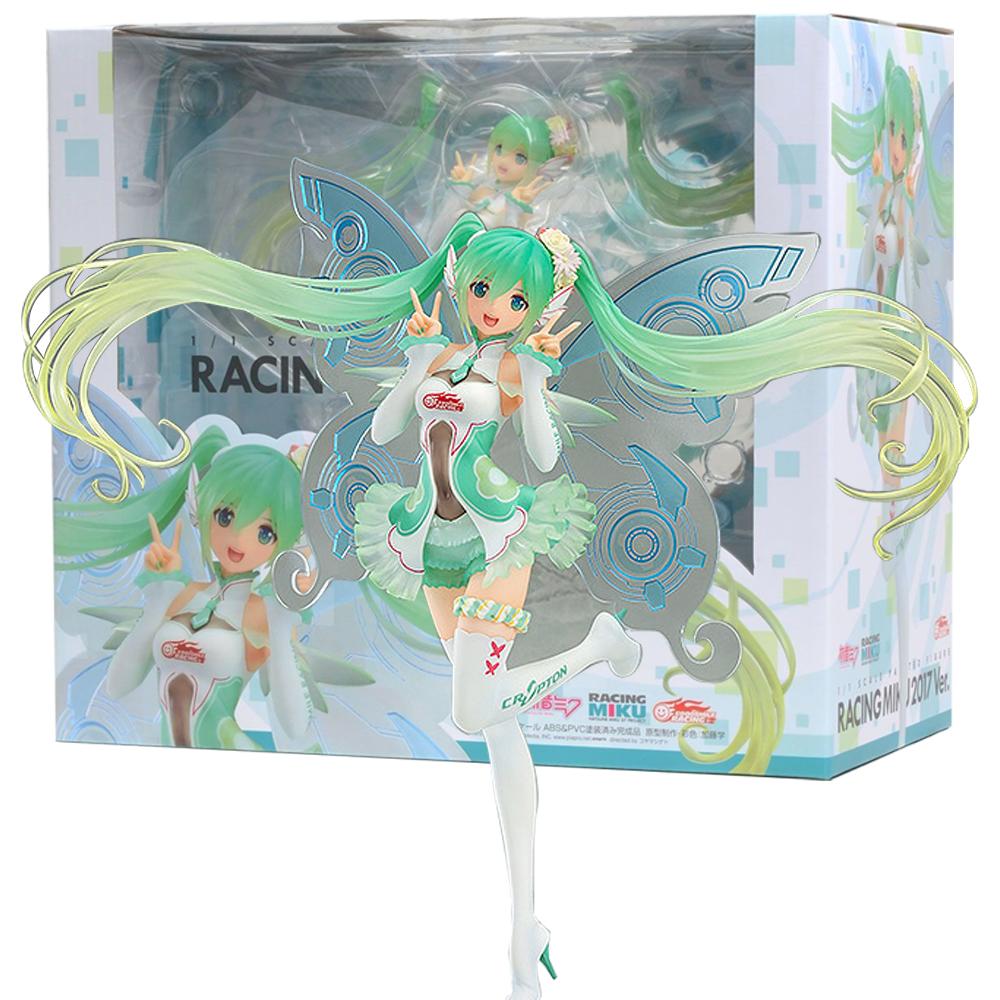 

23CM Anime Hatsune Miku Figure 1/1 Racing 2017 Ver Racing Suit Dress Up Butterfly Wings Model Toy Gift Collection Action Figure With box