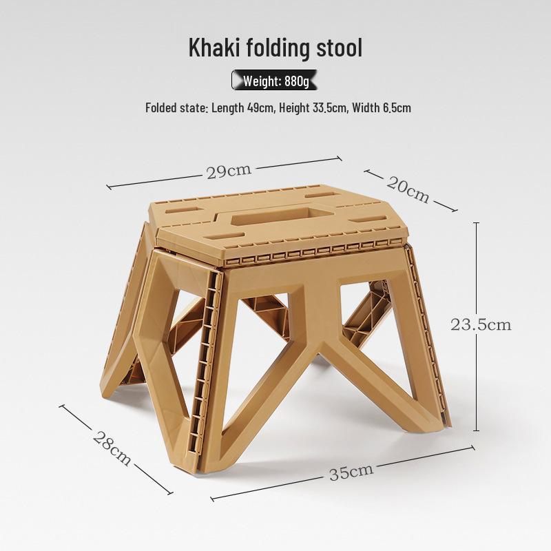 Compact Outdoor Folding Chair with Bucket Holder - Portable Stool for Camping, Fishing, and Queuing
