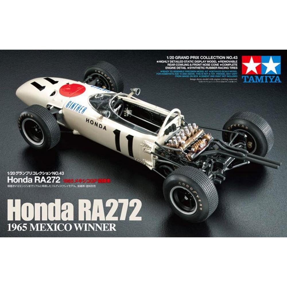 Tamiya 120 Grand Prix Collection Series No.43 Honda RA272 1965 Mexico GP Winning Car Plastic Model 20043
