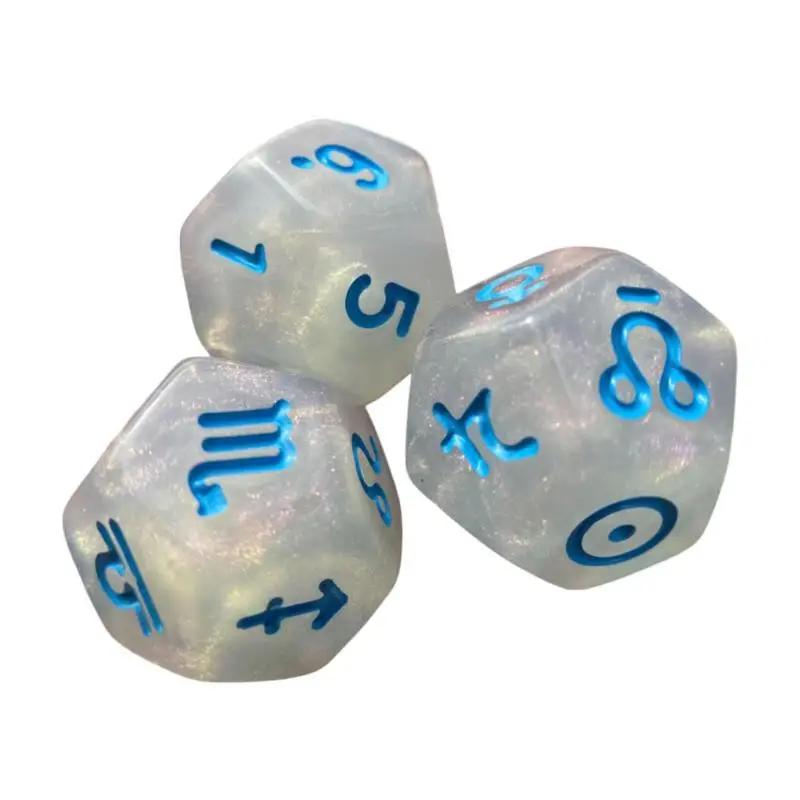 3x 12 Sided Dice Entertainment Toys Astrology Dice for KTV Role Playing Game Table Party Dice Multifaceted Party Game